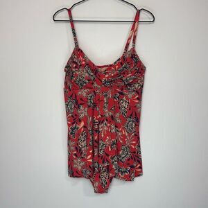 Garnet Hill Ruched Overlay One Piece Swimsuit 12